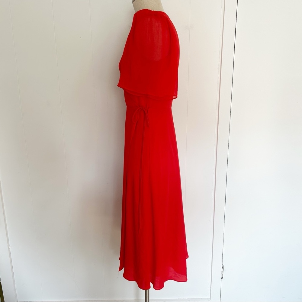 Alice + Olivia Siri Wrap Midi Dress in Red Poppy Size 4 - Picture 6 of 10